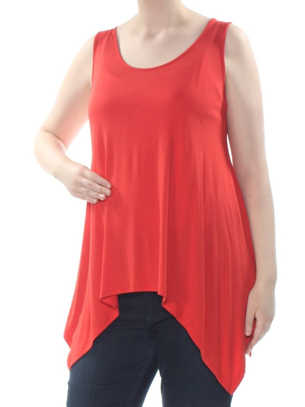 Celebrity Pink Womens Plus Size Handkerchief Hem Tank Top